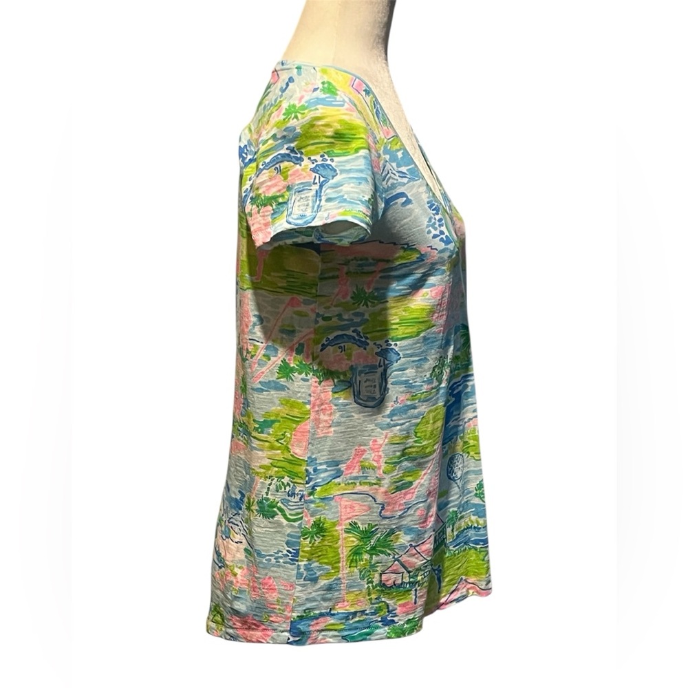 Lilly Pulitzer Honda Classic PGA Golf Etta V Neck Tee Shirt Top Size XS - Picture 4 of 16